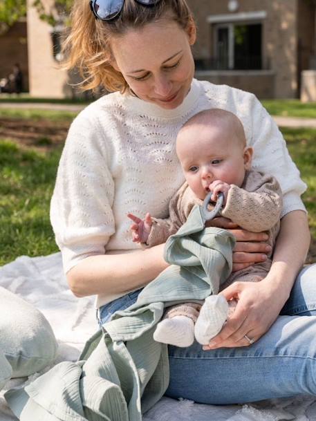 Cape d'allaitement Mom'n play beige+vert - vertbaudet enfant 