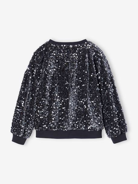 Sweat à sequin Noël fille anthracite - vertbaudet enfant 