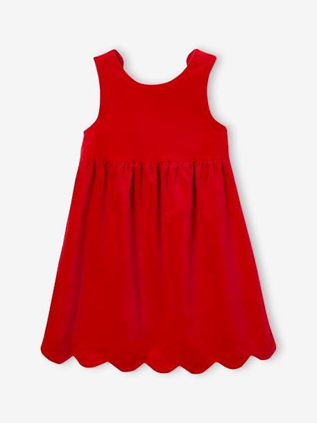Robe de fête en velours lisse fille noeud au dos rouge - vertbaudet enfant 