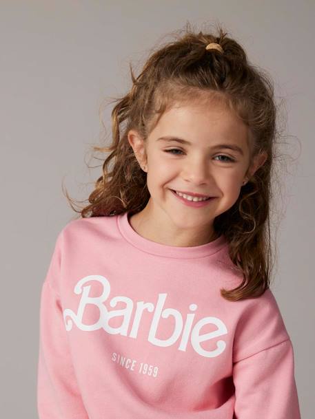 Sweat Barbie en molleton rose bonbon - vertbaudet enfant 