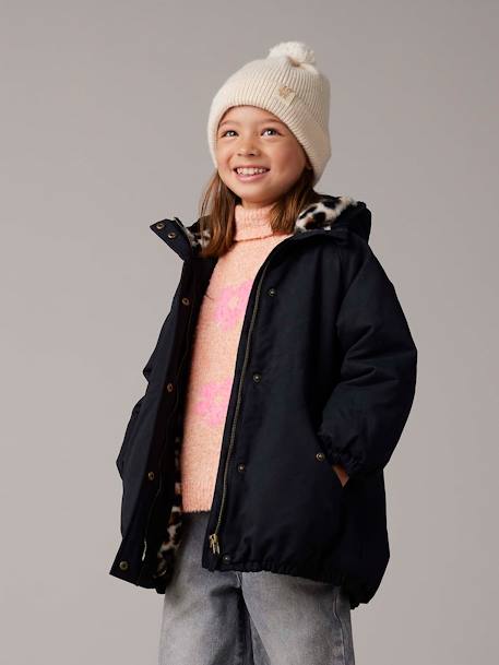 Fille-Manteau, veste-Parka fille à capuche doublée imitation fourrure