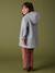 Manteau à capuche en lainage effet flanelle fille gris chiné - vertbaudet enfant 