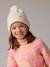 Ensemble fille en maille côtelée bonnet + écharpe + moufles/mitaines beige chiné+vieux rose - vertbaudet enfant 