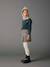 Flanellen meisjesshort met ruitmotief marineblauw, geruit - vertbaudet enfant 