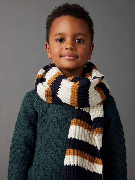 Gestreepte jongenssjaal marineblauw - vertbaudet enfant 