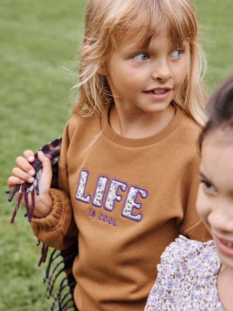 Sweat ' Life is cool' fille bronze - vertbaudet enfant 