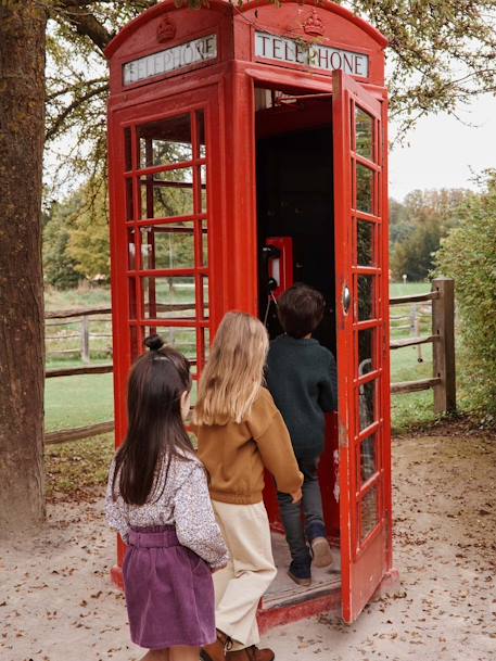 Jupe fille velours style paperbag beige doré+bleu grisé+olive+prune - vertbaudet enfant 