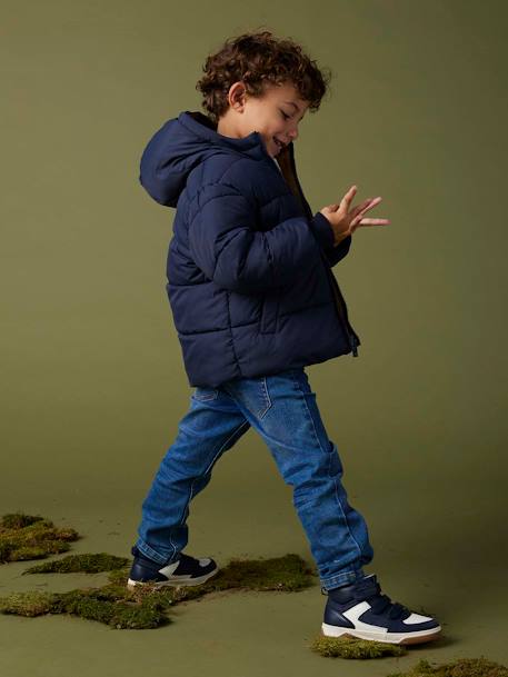 Onverwoestbare rechte relaxjeans jongens, eenvoudig aan te trekken denimgrijs+double stone+ongewassen denim+stone - vertbaudet enfant 