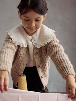 -Gilet fille en maille mousseuse 