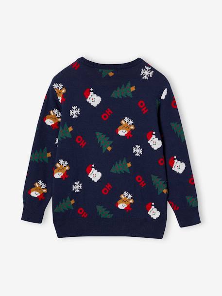 Pull Noël jacquard motifs ludiques garçon marine - vertbaudet enfant 