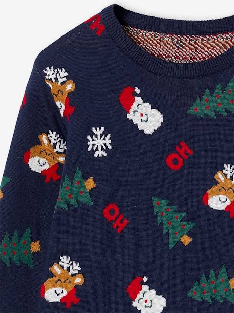 Pull Noël jacquard motifs ludiques garçon marine - vertbaudet enfant 