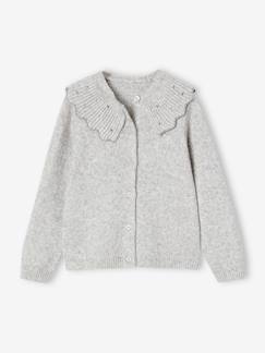 -Gilet fille col à strass 