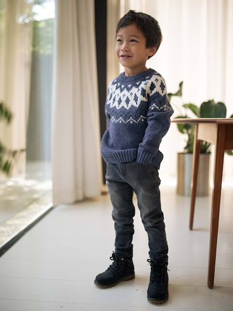 Slim fit jongensjeans Morphologik 'waterless' heupomtrek MEDIUM DENIM DONKERGRIJS+denimgrijs+double stone+RUW DENIM+STONE+zwart denim - vertbaudet enfant 