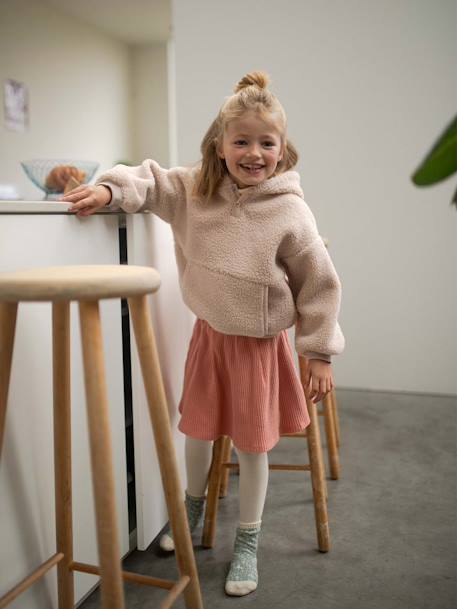 Jupe en jersey côtelé rose - vertbaudet enfant 