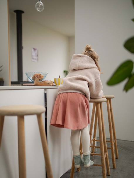 Jupe en jersey côtelé rose - vertbaudet enfant 