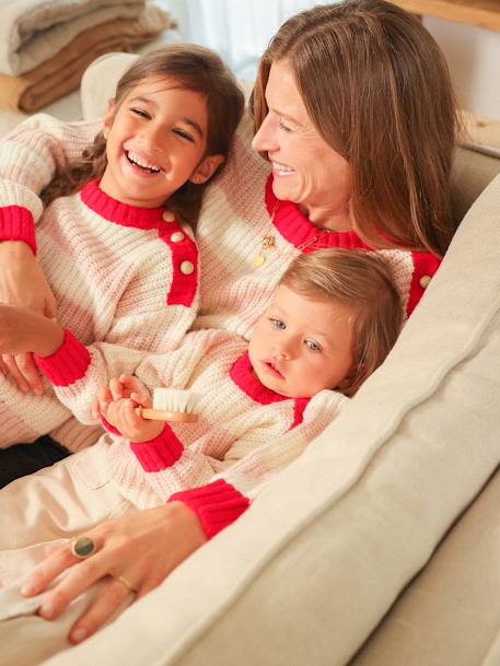 Pull à rayures matchy matchy femme capsule famille rayé rose - vertbaudet enfant 