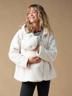 Vêtements de grossesse-Pull, gilet-Sweat zippé en sherpa évolutif avec protège bébé