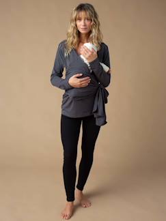 Vêtements de grossesse-T-shirt peau à peau grossesse en coton bio manches longues