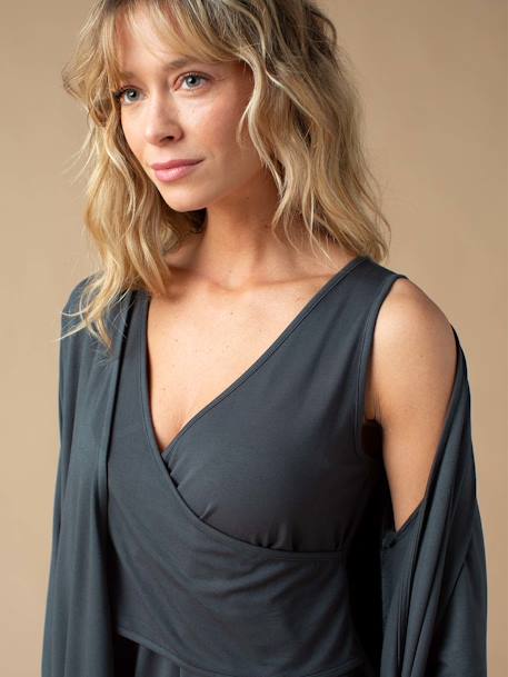 Kit de grossesse et allaitement 3 pièces box homewear marine+vert émeraude - vertbaudet enfant 