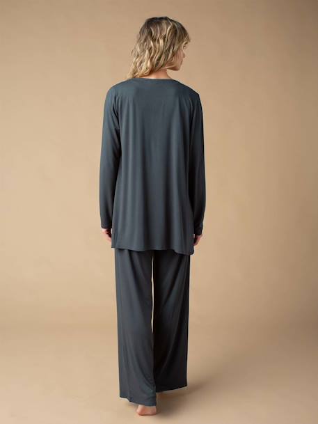 3-delige zwangerschaps- en borstvoedingsset Box homewear ENVIE DE FRAISE marineblauw+smaragdgroen - vertbaudet enfant 