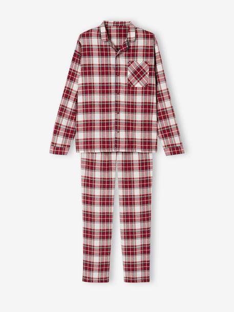 Pyjama Noël homme flanelle carreaux rouge - vertbaudet enfant 