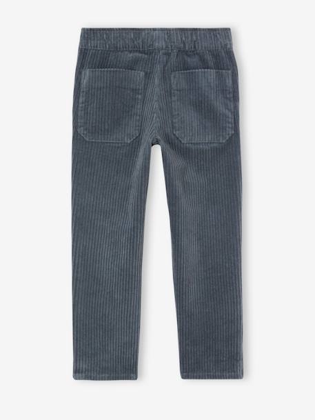 Pantalon en velours côtelé garçon facile à enfiler bleu ardoise+marine+vert sapin - vertbaudet enfant 