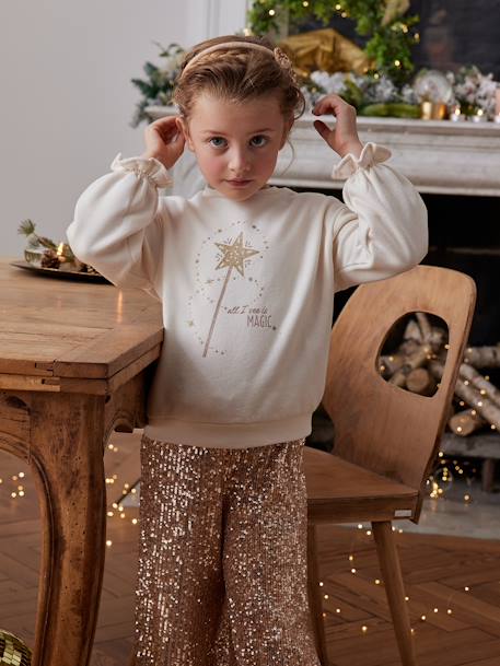 Coffret cadeau sweat noël et baguette magique écru - vertbaudet enfant 