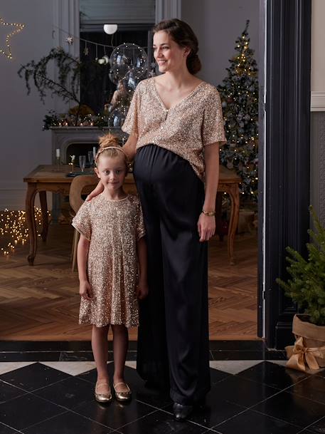 Top devant/dos en sequins grossesse or - vertbaudet enfant 