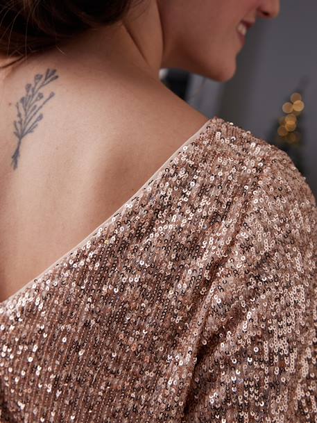 Top devant/dos en sequins grossesse or - vertbaudet enfant 