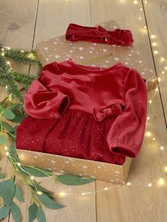 Bébé-Robe, jupe-Coffret Noël robe tulle pailleté et bandeau bébé