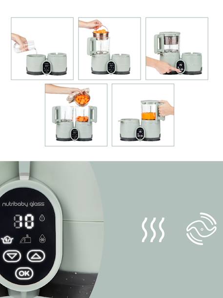 Multifunctionele keukenmachine Nutribaby Glass BABYMOOV groen - vertbaudet enfant 
