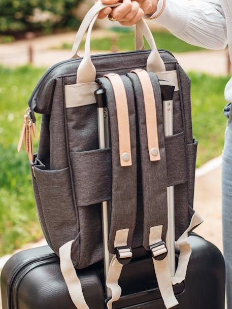 Sac à dos à langer Wellington Bleu marine+gris chiné+Gris chiné+vert sauge - vertbaudet enfant 