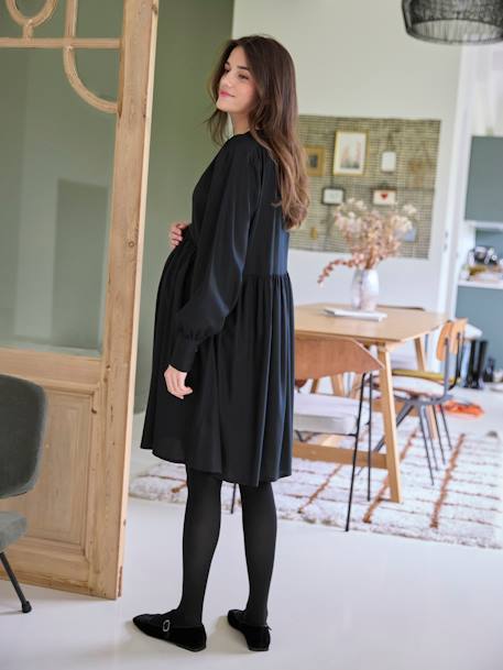 Robe courte de grossesse bleu imprimé+noir - vertbaudet enfant 