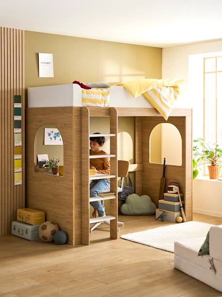 Lit mezzanine 3 en 1 bois - vertbaudet enfant 