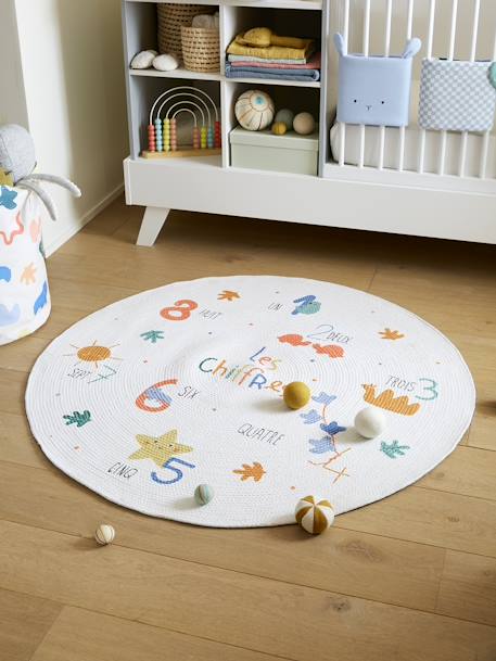 Tapis rond chiffres ARTISTE écru - vertbaudet enfant 