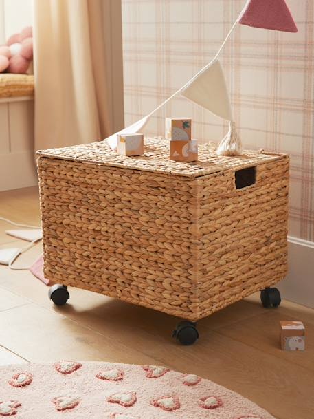 Malle de rangement à roulettes en jacinthe d'eau MARRON MOYEN UNI - vertbaudet enfant 