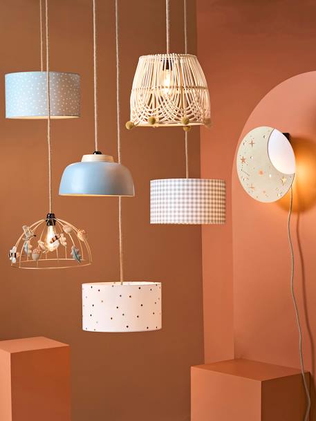 Lampenkap voor lamp met geborduurde stippen beige /meerkleurig - vertbaudet enfant 