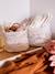 Lot de 2 petits paniers de rangement réversibles imprimé fleurs beige - vertbaudet enfant 