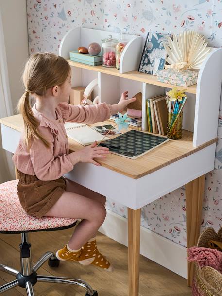 Bureau enfant SCANDI BLANC / BOIS - vertbaudet enfant 