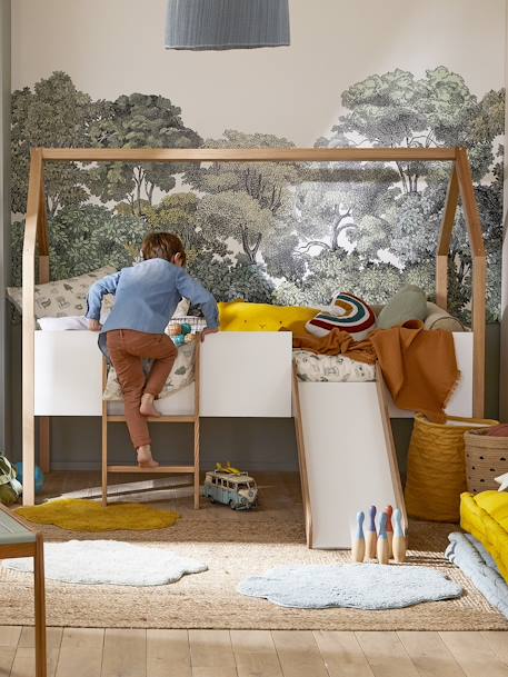 Lit Cabane toboggan blanc - vertbaudet enfant 