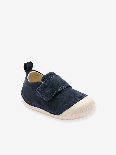 Soepele babyslofjes met klittenband marineblauw - vertbaudet enfant 