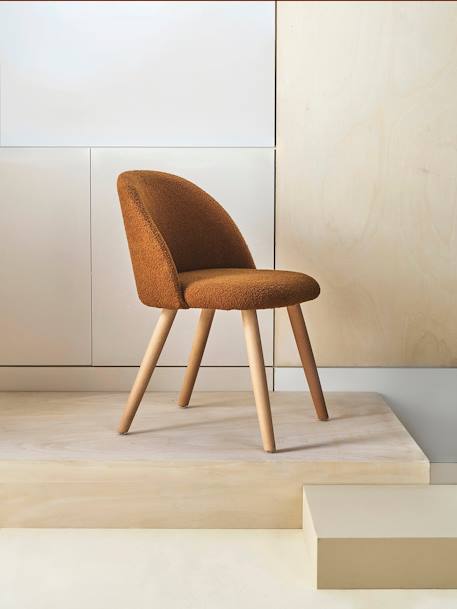 Chaise fausse fourrure enfant cannelle+ivoire+kaki - vertbaudet enfant 