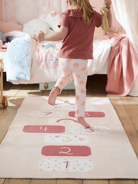 Tapis rectangle marelle Licorne rose - vertbaudet enfant 