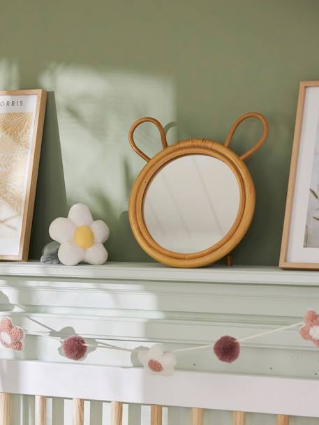 Miroir en rotin Ourson à poser beige - vertbaudet enfant 