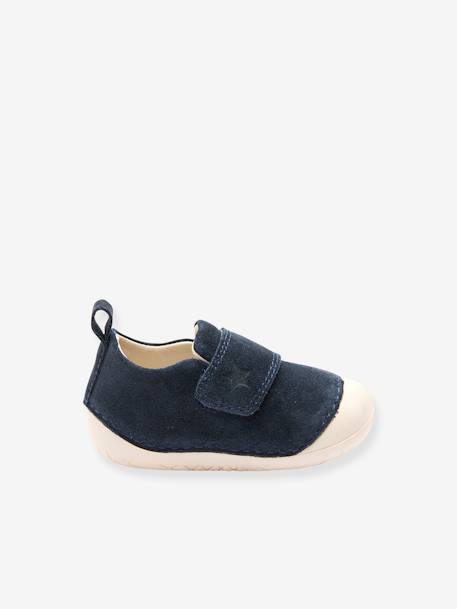Soepele babyslofjes met klittenband marineblauw - vertbaudet enfant 