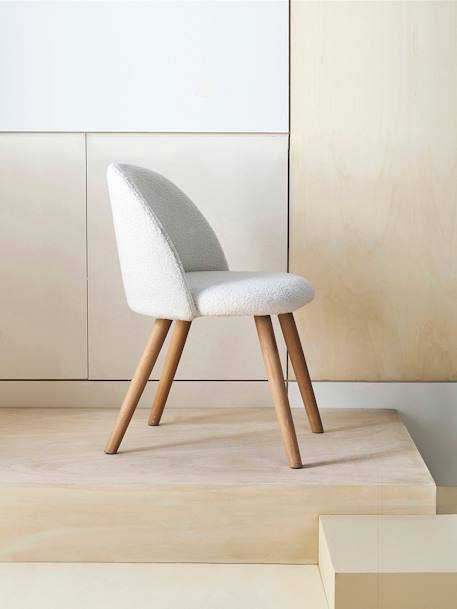 Chaise fausse fourrure enfant cannelle+ivoire+kaki - vertbaudet enfant 