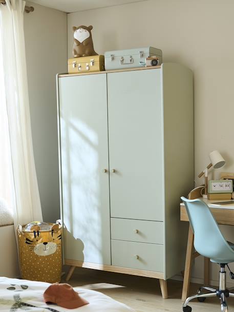 Armoire 2 portes CONFETTI blanc+Vert - vertbaudet enfant 