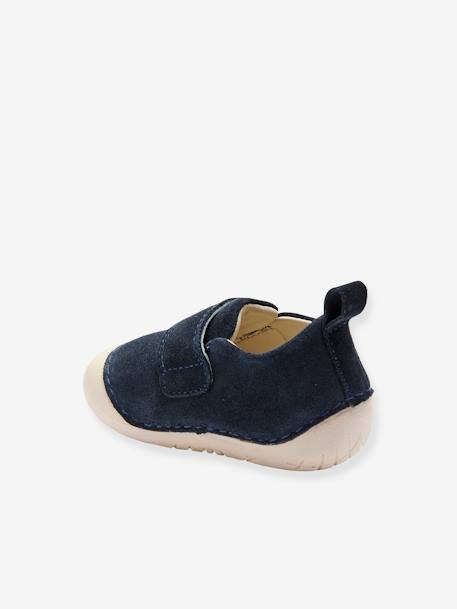 Soepele babyslofjes met klittenband marineblauw - vertbaudet enfant 
