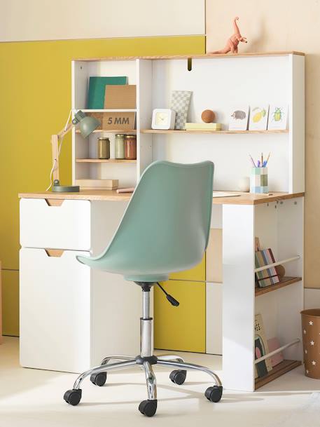 Bureau enfant avec rangements LIGNE PIROUETTE BLANC - vertbaudet enfant 