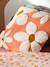 Coussin carré fleurs à pompons mandarine - vertbaudet enfant 